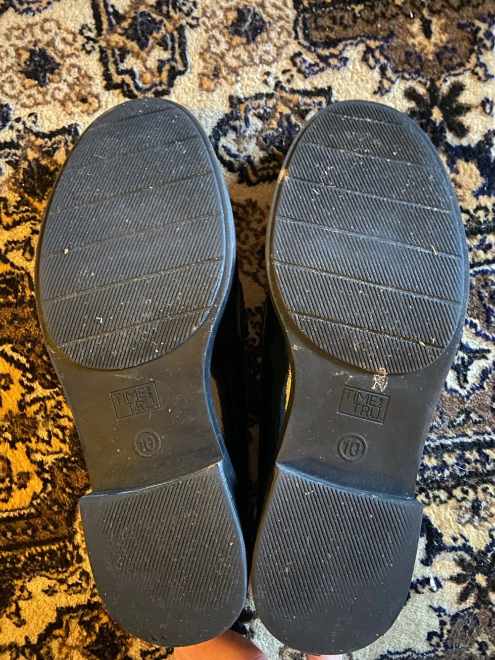 Black Faux Leather Penny Loafers